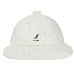 NEW Kangol Faux Fur Casual Bucket Hat - White/XL